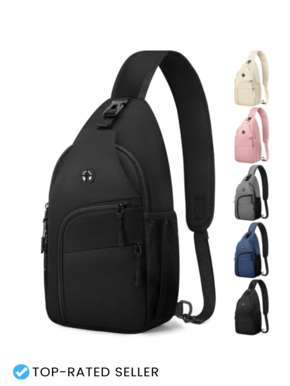Waterproof Nylon Crossbody Sling Bag Adjustable Strap Hiking Daypack